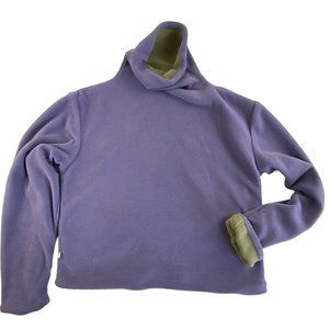 Fjall Reversible Fleece Pullover Women Size Small Green Purple
